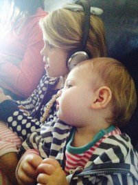 Do what works!  Note the shoe to make the headphones fit and the cheerios necklaces.